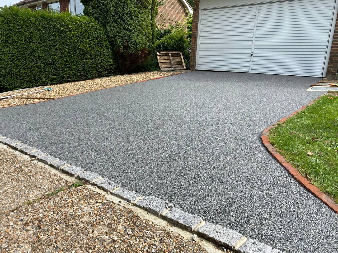 This is a photo of a new driveway installed in Hastings. Work carried out by Hastings Driveway Contractors